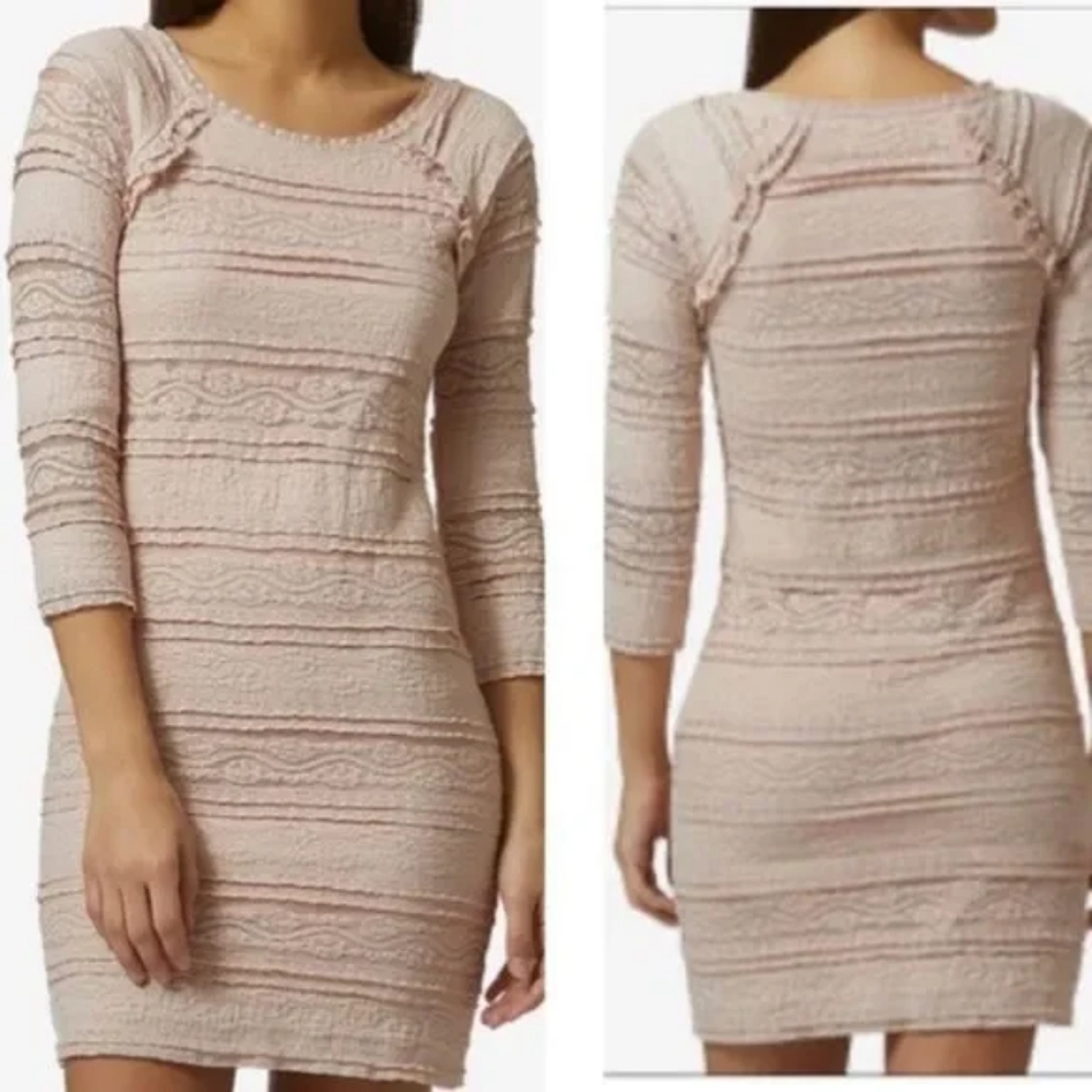 AVEC Les Filles pink lace bodycon dress Size Large